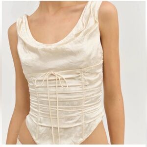 NWT For love and‎ lemons Carla Jacquard Corset top size XS